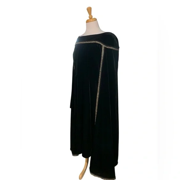 Vintage 90’s Donna Vina Couture black velvet boatneck midi dress size 16 - Picture 5 of 9